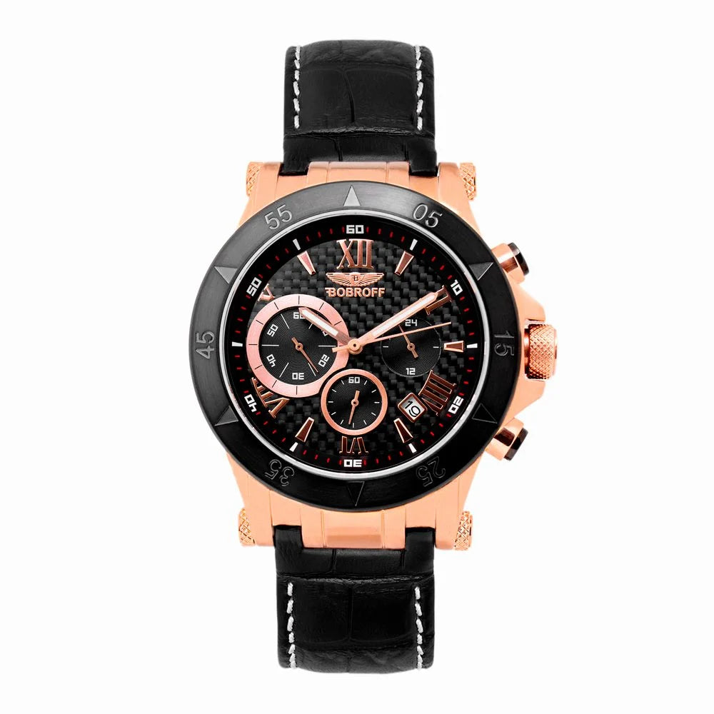 Bobroff Black Leather Watch - Watches
