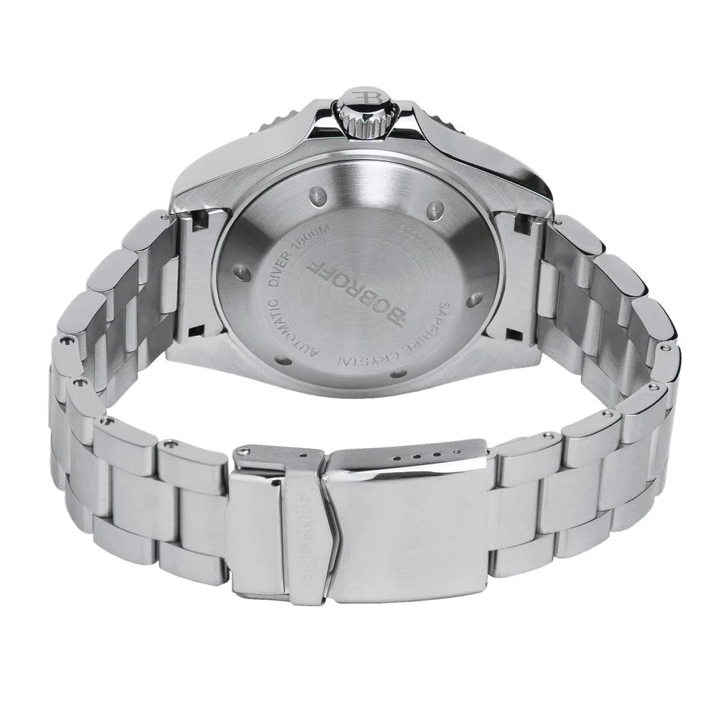 Bobroff Silver Stainless Steel Sport Watch