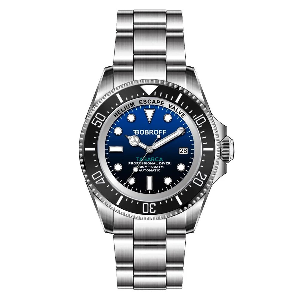 Bobroff Silver Stainless Steel Sport Watch
