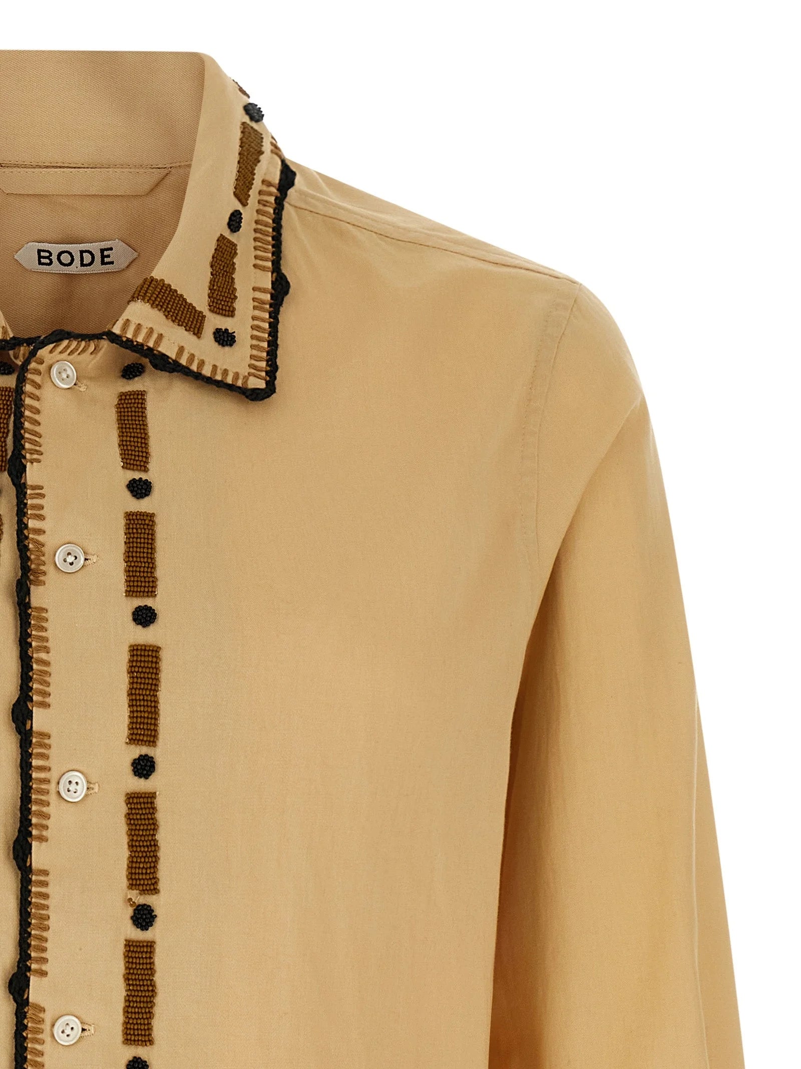 BODE Beige Cotton Blouse - L