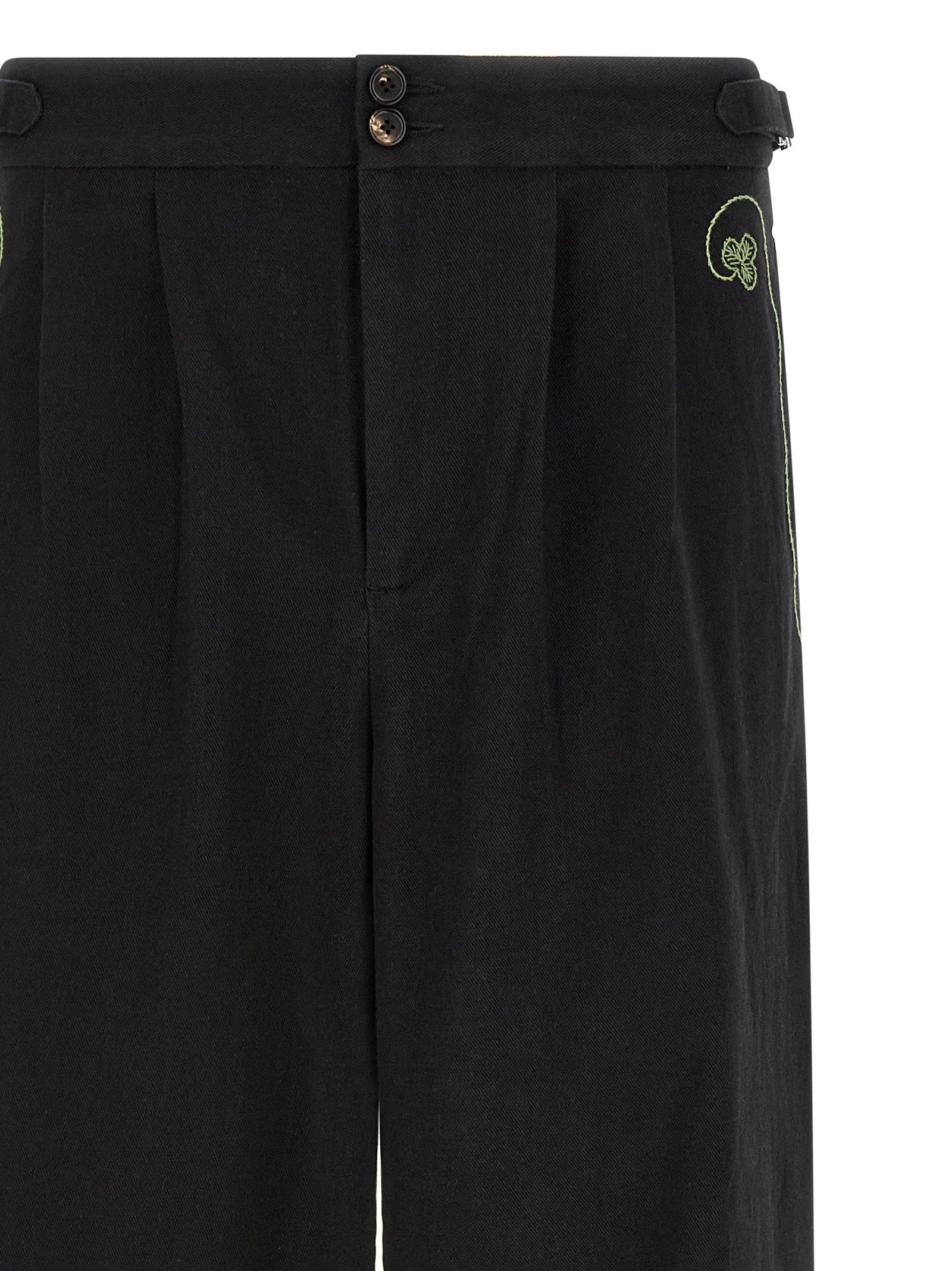 BODE Black Cotton Casual Pants - W34