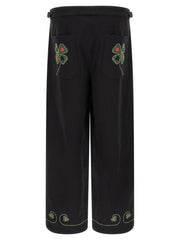 BODE Black Cotton Casual Pants - W34