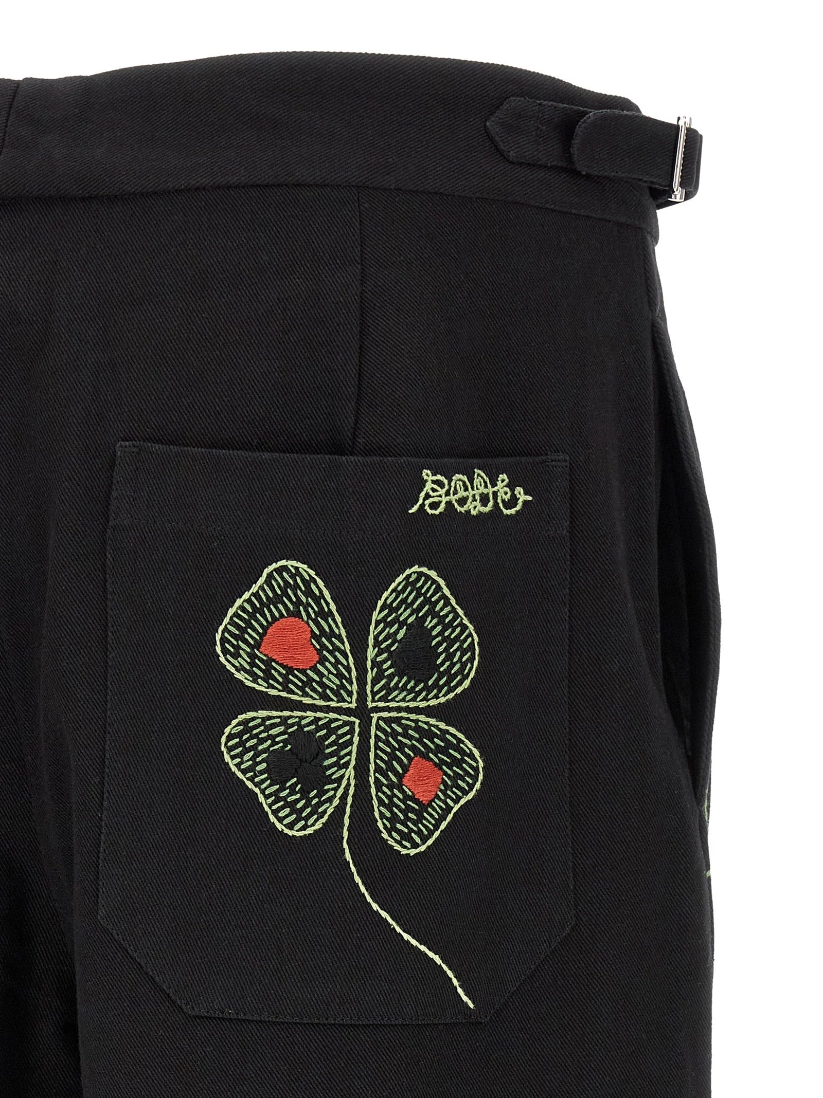 BODE Black Cotton Casual Pants - W34