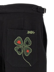 BODE Black Cotton Casual Pants - W34
