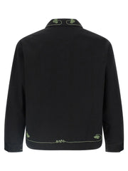 BODE Black Cotton Full-Length Jacket - XXL