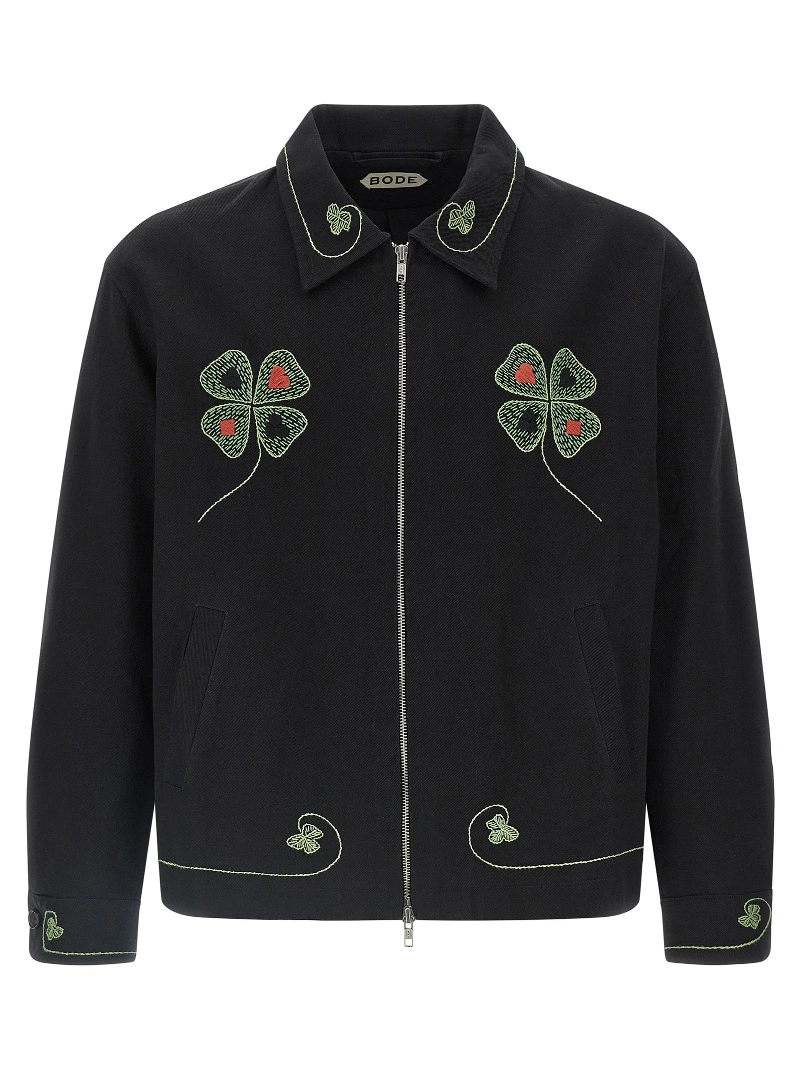 BODE Black Cotton Full-Length Jacket - XXL