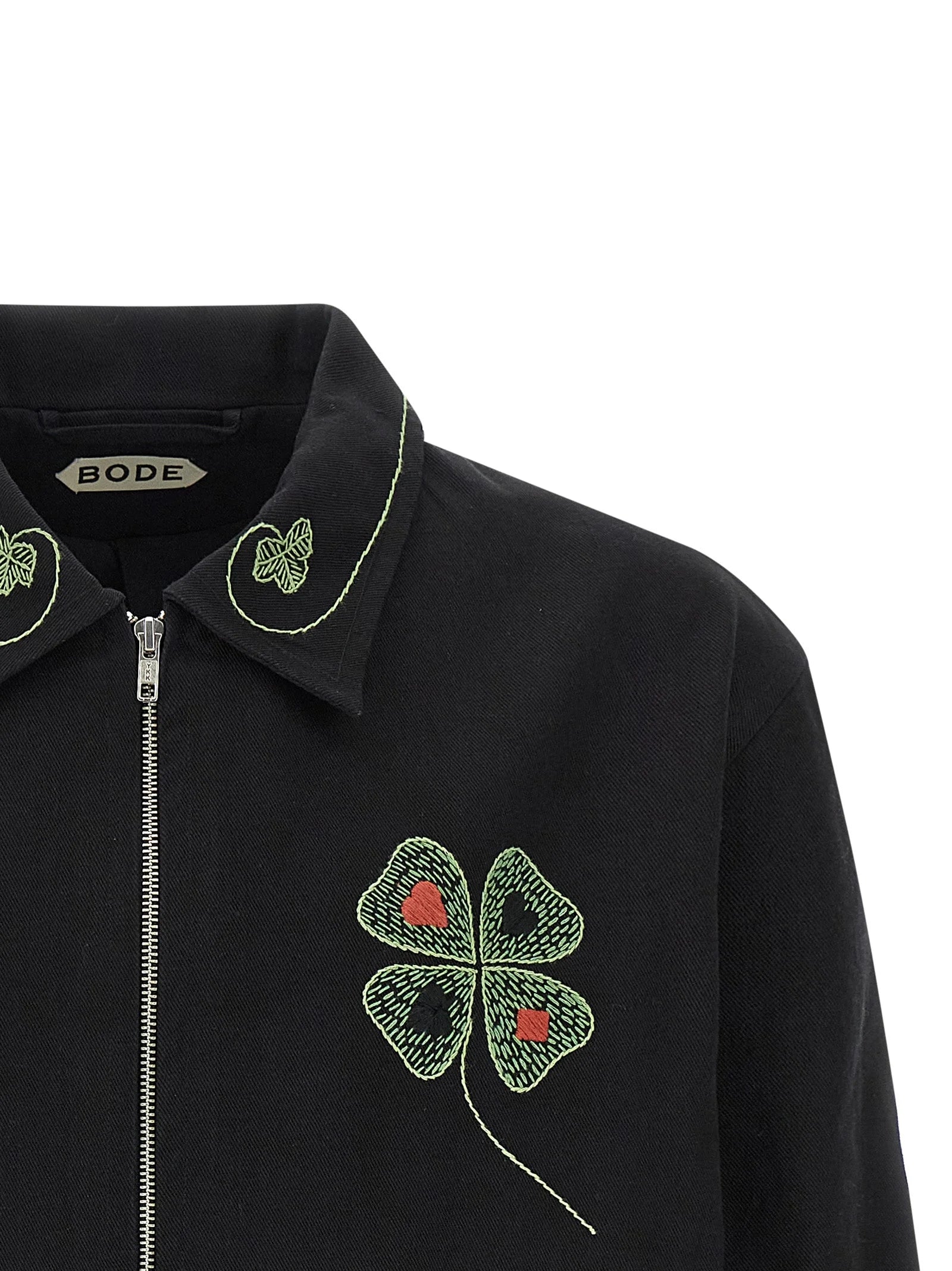 BODE Black Cotton Full-Length Jacket - XXL