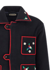 BODE Blue Wool Full-Length Jacket - XL