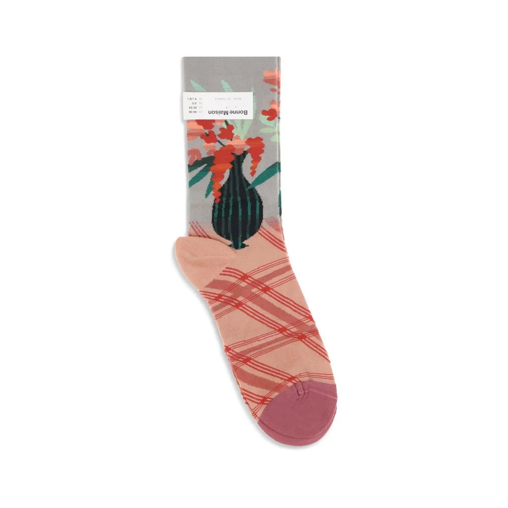 Bonne Maison Vase with flowers pattern Socks - Crew Socks