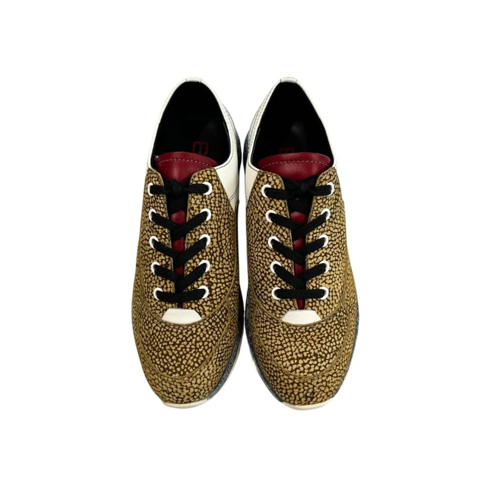 Borbonese Beige Leather Women Sneaker
