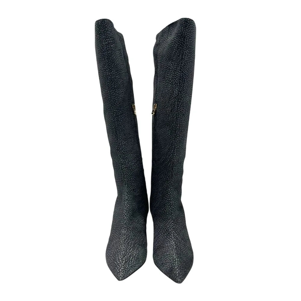 Borbonese Black Genuine Leather Women Boot - EU37/US7