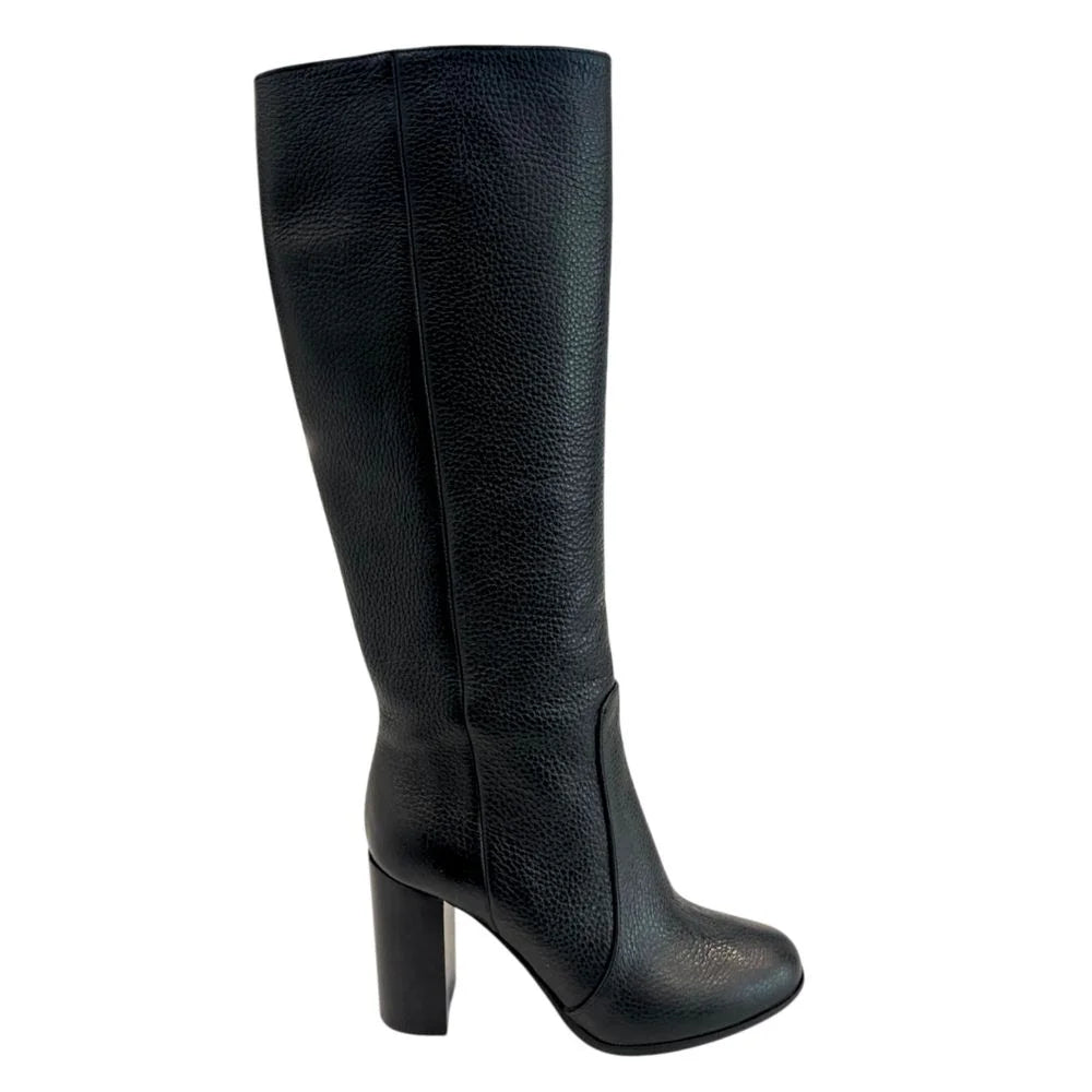 Borbonese Black Leather Women Boot - EU37/US7