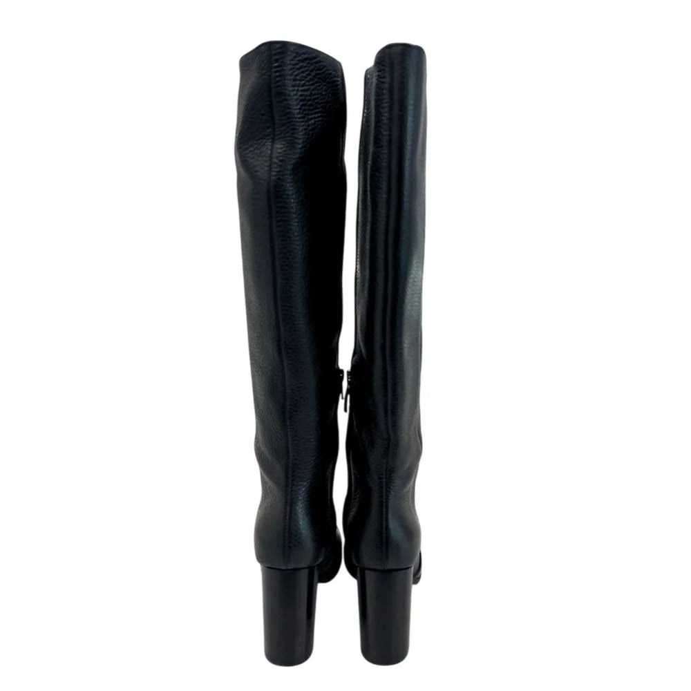 Borbonese Black Leather Women Boot - EU37/US7