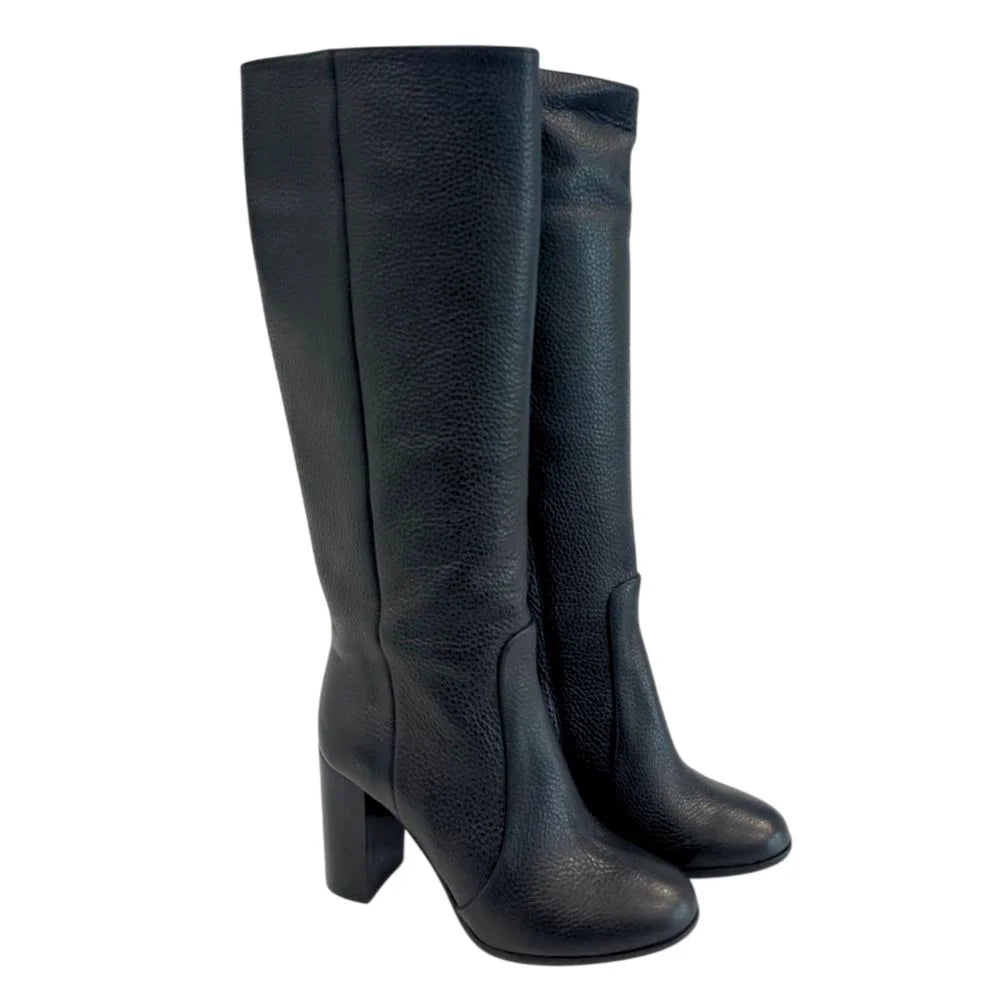 Borbonese Black Leather Women Boot - EU37/US7