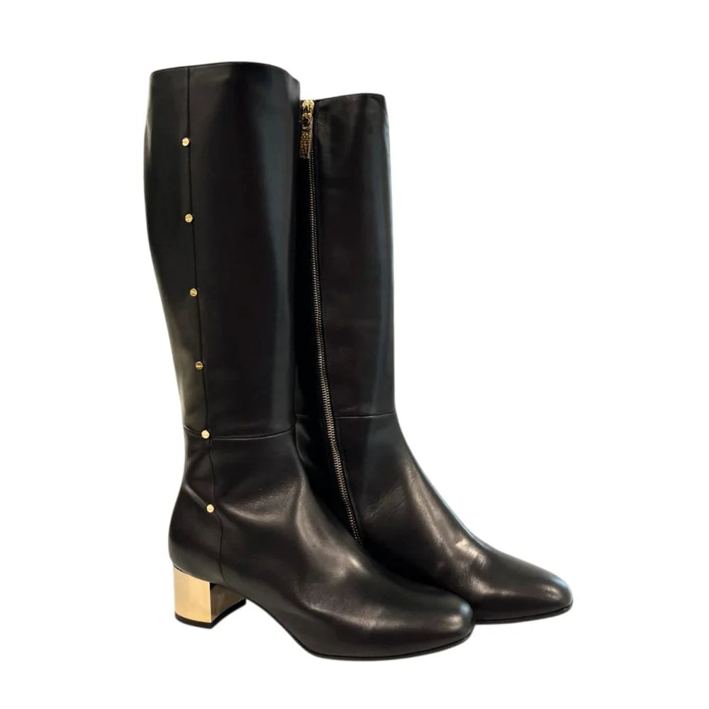 Borbonese Black Leather Women Boot - EU40/US10