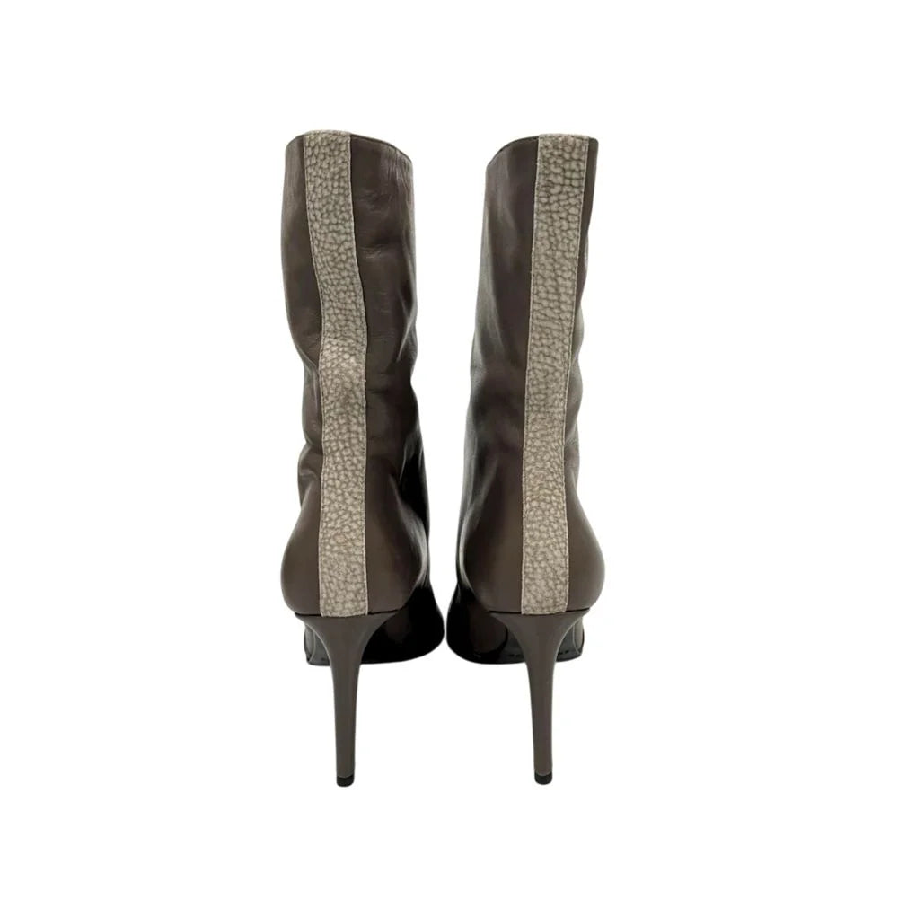 Borbonese Brown Leather Women Boot - EU37/US7
