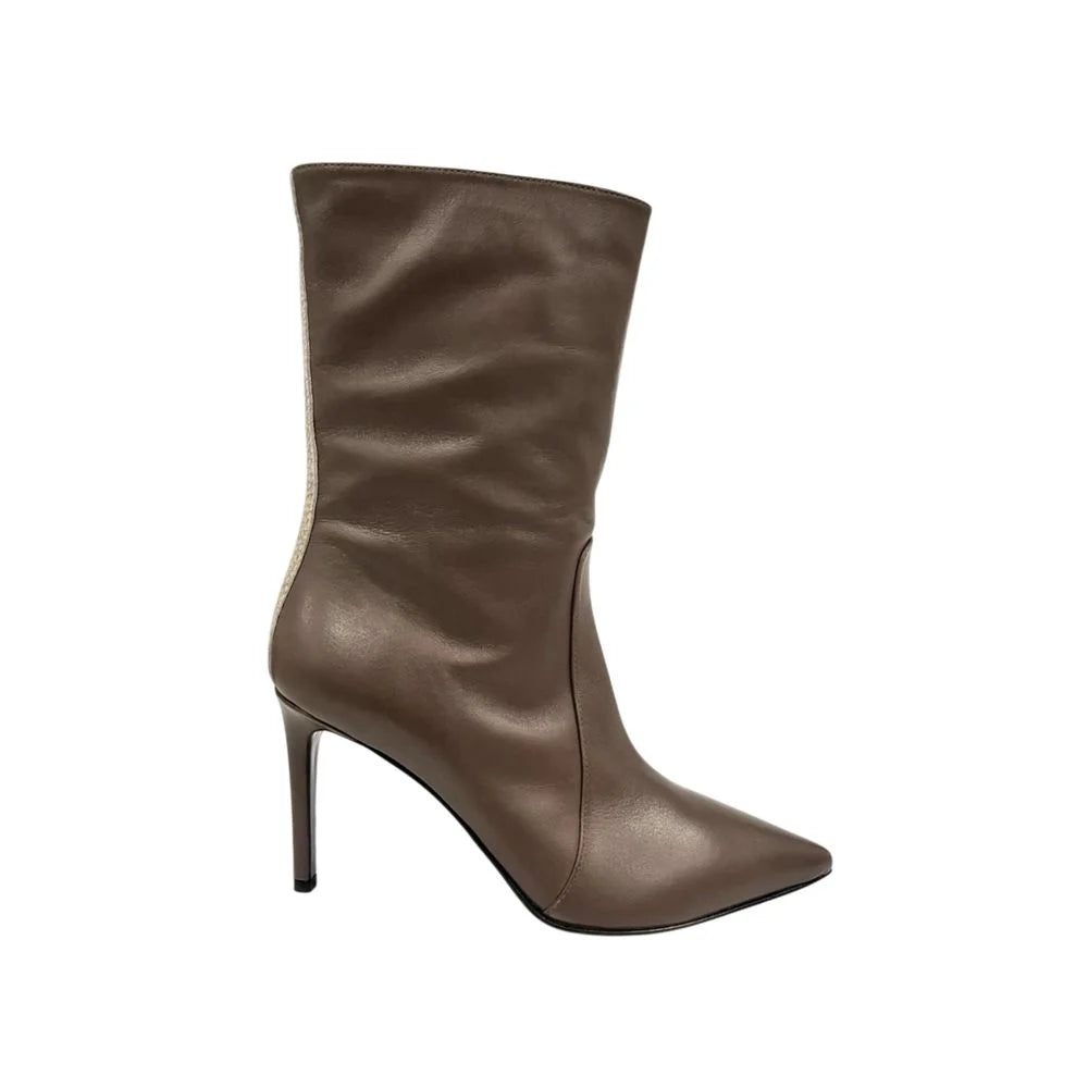Borbonese Brown Leather Women Boot - EU37/US7