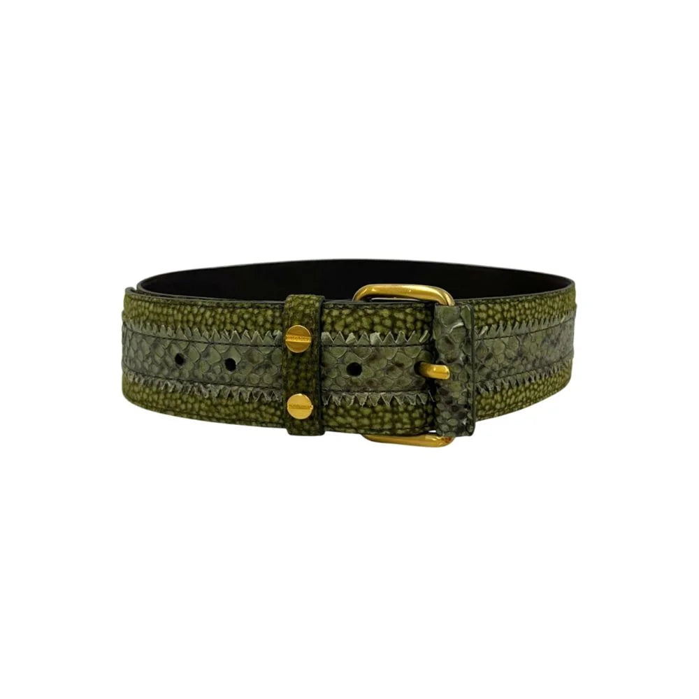 Borbonese Green Genuine Leather Women Belt - UNI
