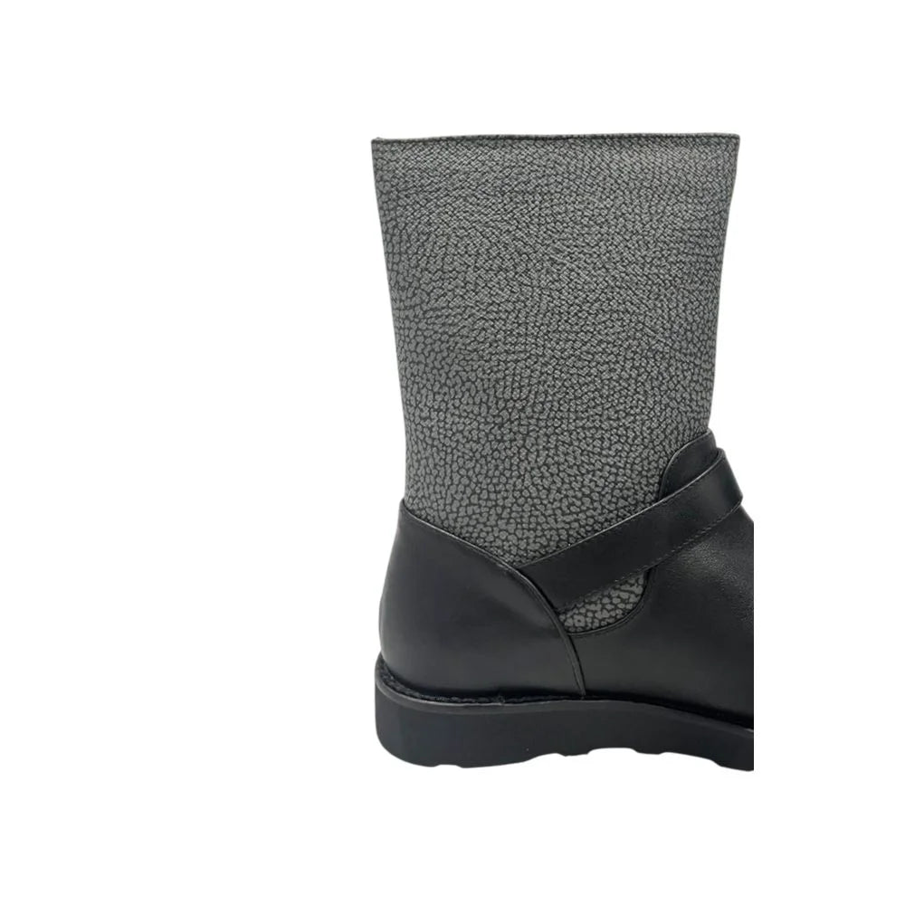 Borbonese Grey Leather Women Boot