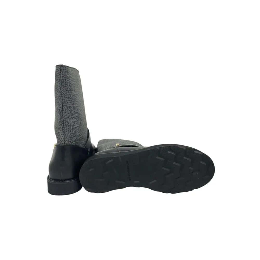 Borbonese Grey Leather Women Boot