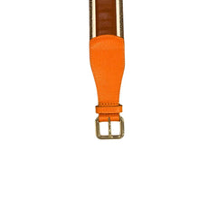 Borbonese Orange Leather Women Belt - UNI