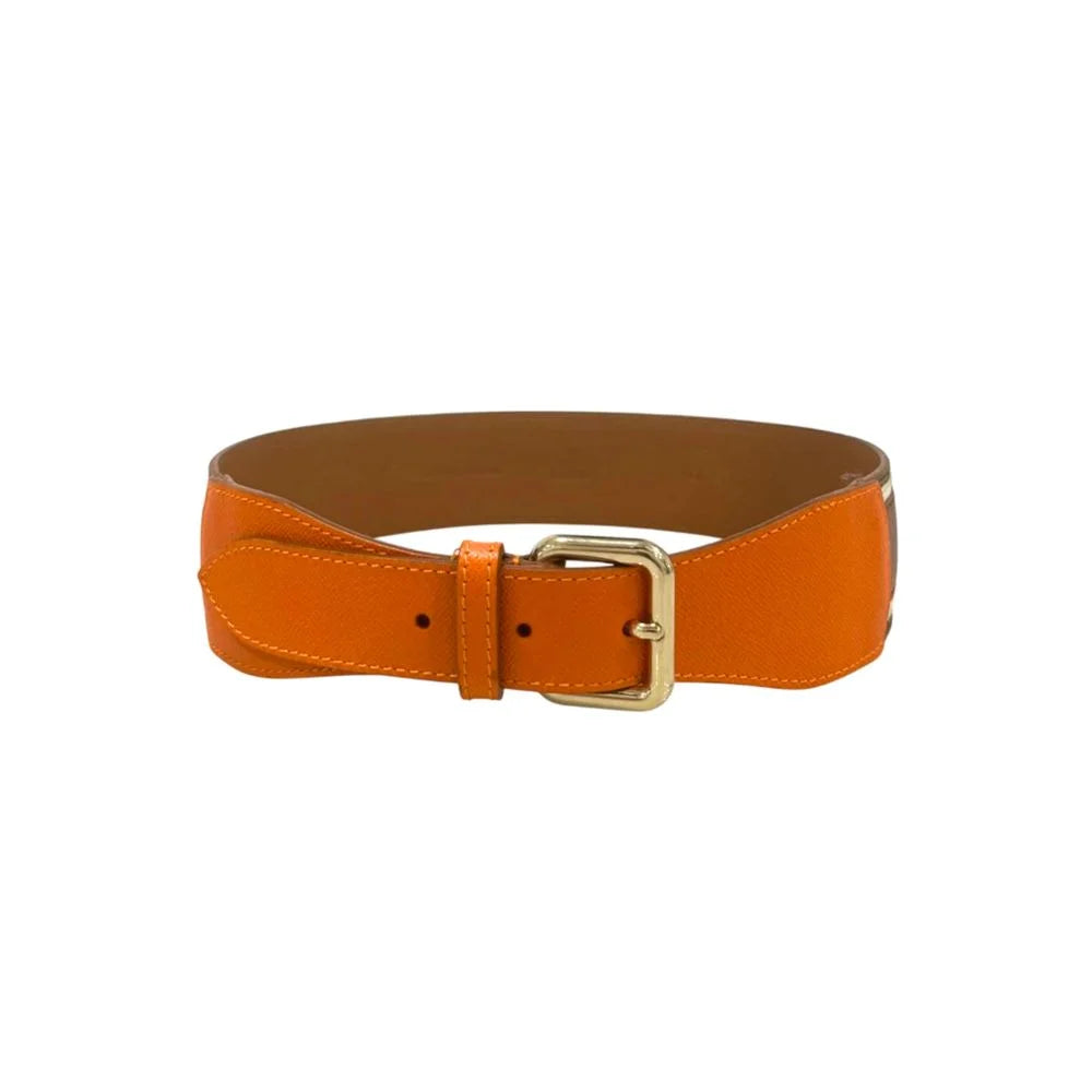 Borbonese Orange Leather Women Belt - UNI