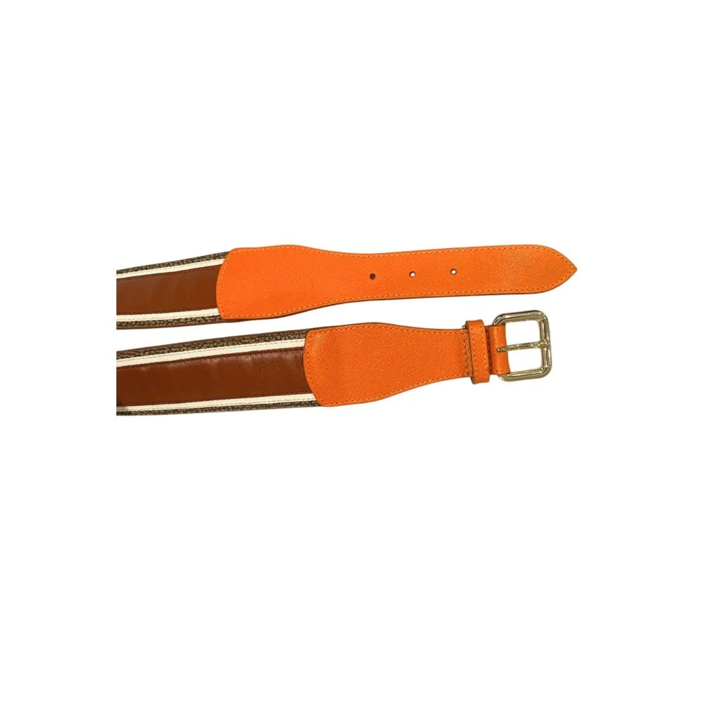 Borbonese Orange Leather Women Belt - UNI