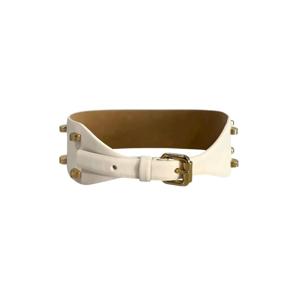 Borbonese White Genuine Leather Women Belt - UNI