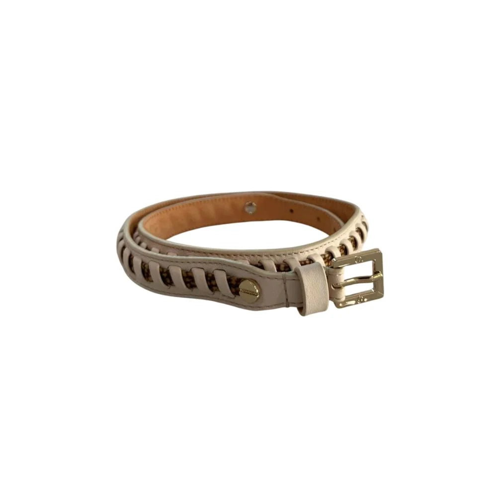 Borbonese White Leather Women’s Belt - UNI