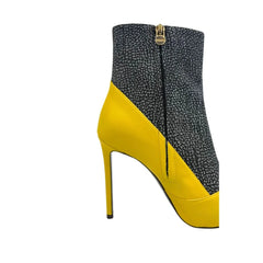 Borbonese Yellow Genuine Leather Women Boot - EU37/US7