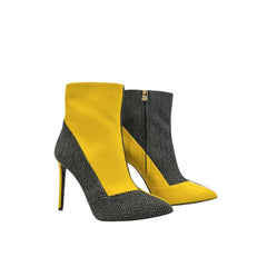 Borbonese Yellow Genuine Leather Women Boot - EU37/US7