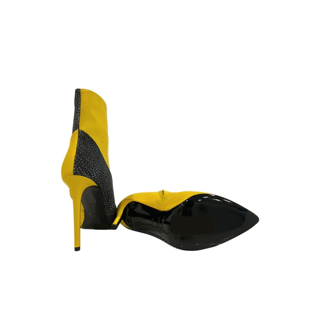 Borbonese Yellow Genuine Leather Women Boot - EU37/US7