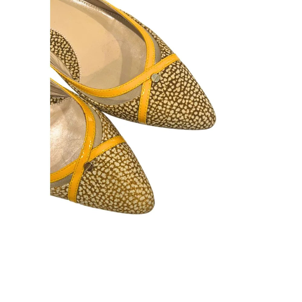 Borbonese Yellow Leather Women Sandal - EU37/US7