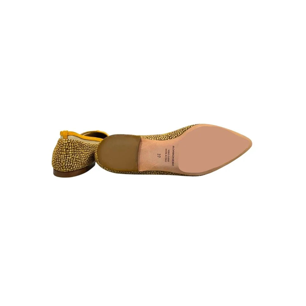 Borbonese Yellow Leather Women Sandal - EU37/US7