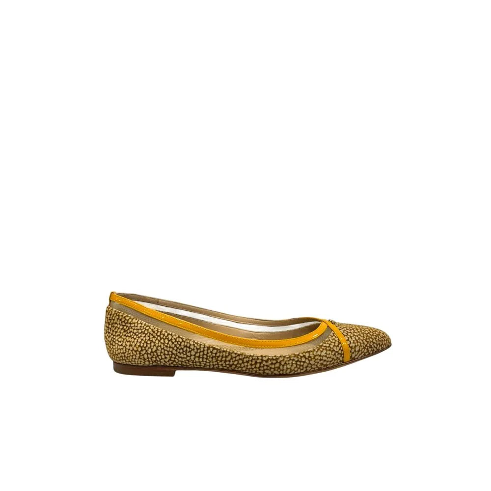 Borbonese Yellow Leather Women Sandal - EU37/US7