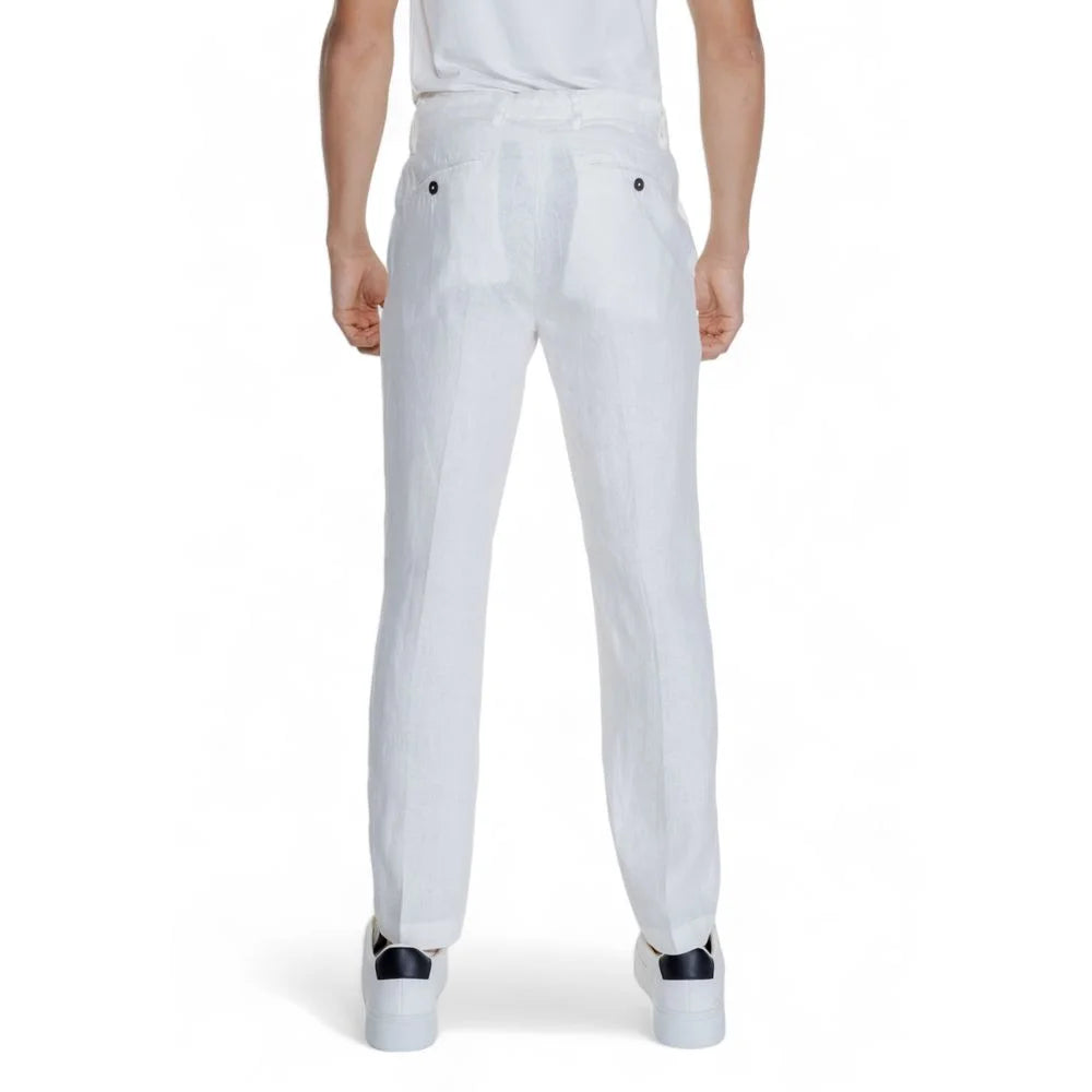 Borghese White Linen Pant