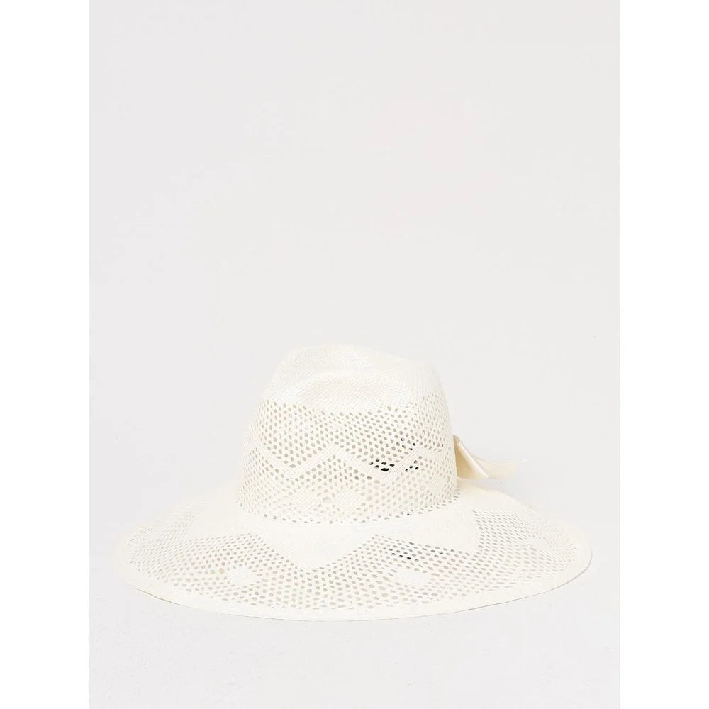 Borsalino White Paper Straw Sunhat - M