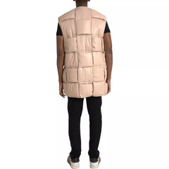 Bottega Veneta Beige Quilted Sleeveless Calf Leather Jacket - Vests