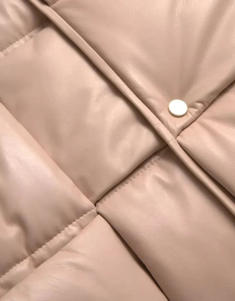 Bottega Veneta Beige Quilted Sleeveless Calf Leather Jacket - Vests