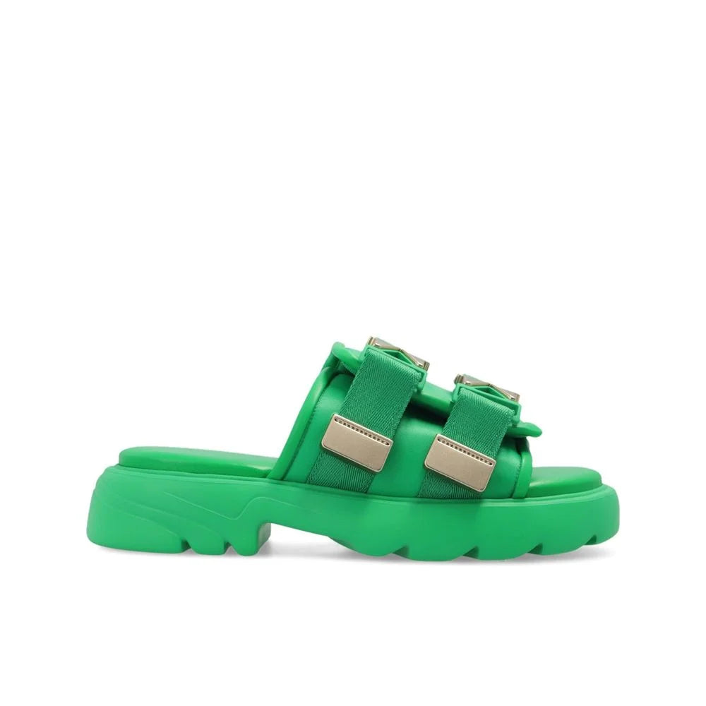 Bottega Veneta Bicolor Nylon Slides - EU35/US5