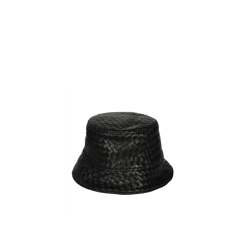 Bottega Veneta Black Lamb Leather Bucket Hat - UNI