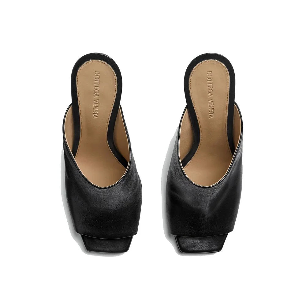 Bottega Veneta Black Lamb Leather Mules