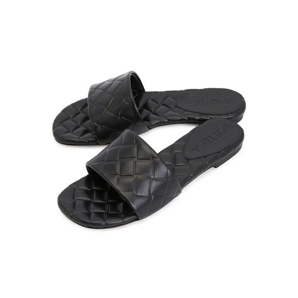 Bottega Veneta Black Lamb Leather Mules - EU36/US6