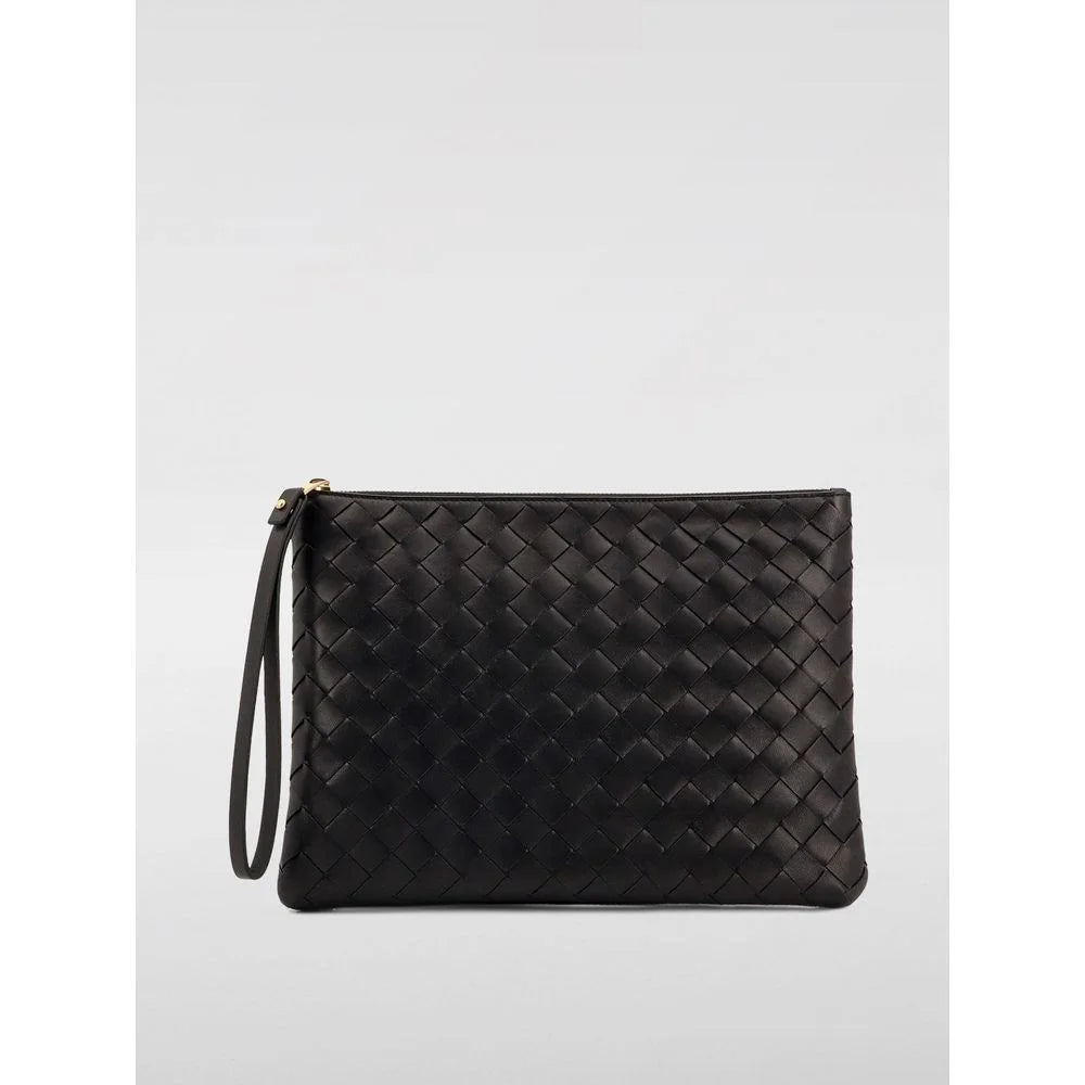 Bottega Veneta Black Leather Handbag - Clutch Bags