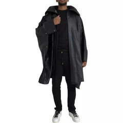 Bottega Veneta Black Leather Hooded Men Trenchcoat Jacket - IT48 | M - Trench Coats