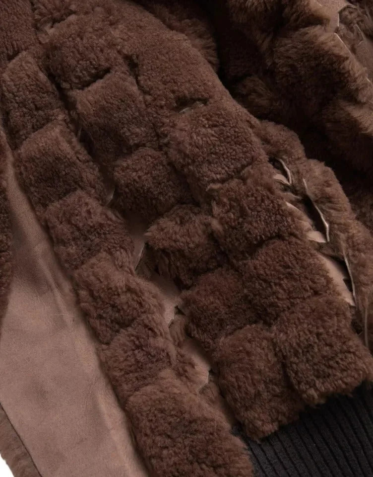 Manteau veste en fourrure mouton marron Bottega Veneta