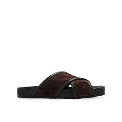Bottega Veneta Brown Lamb Leather Flat Sandals