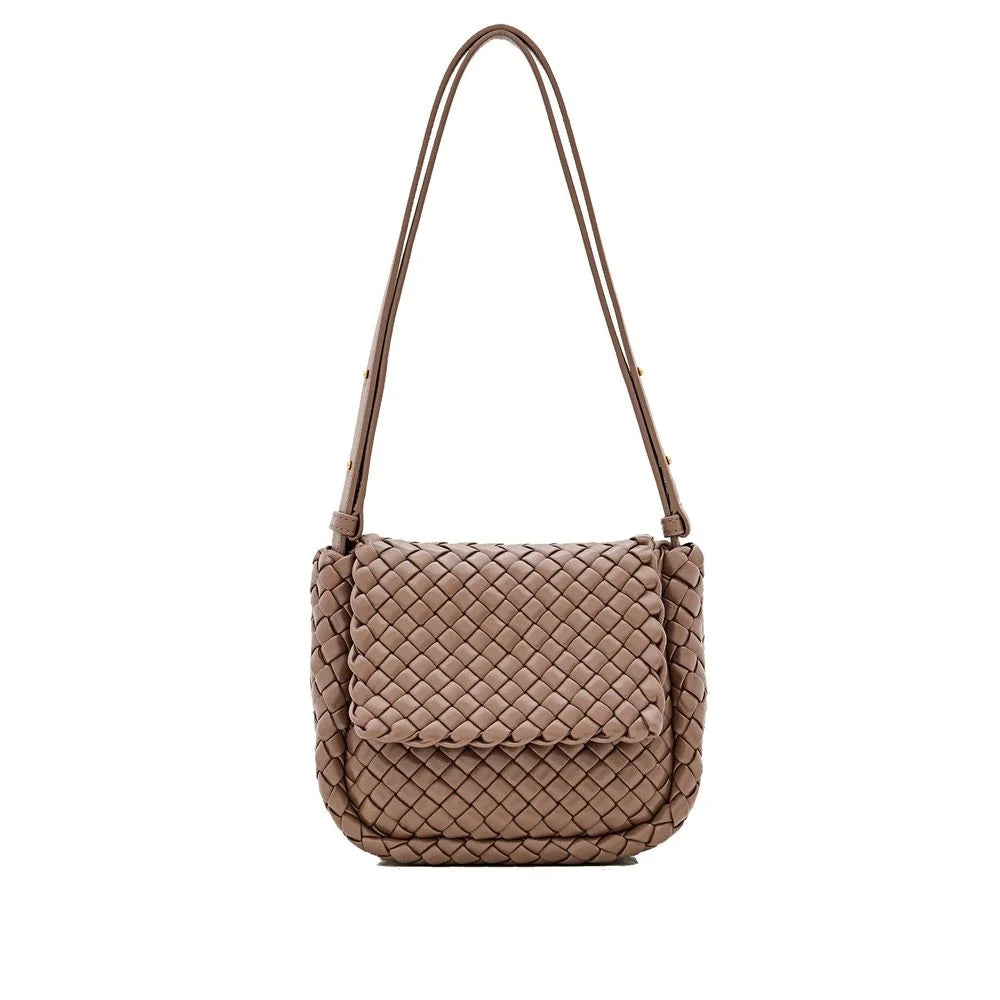 Bottega Veneta Brown Lamb Leather Shoulder Bag
