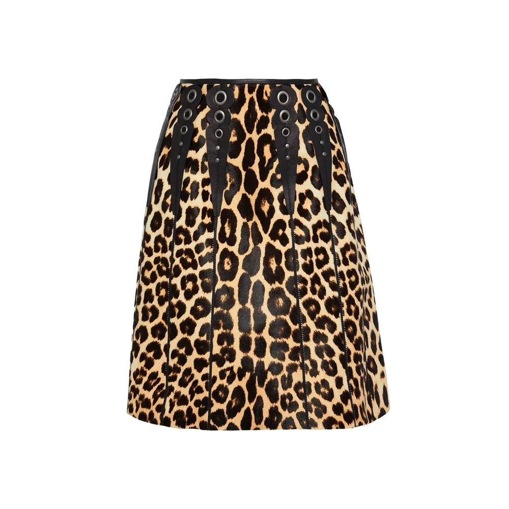 Brązowa skórzana midi spódnica Bottega Veneta - 42