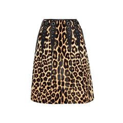Brązowa skórzana midi spódnica Bottega Veneta - 42